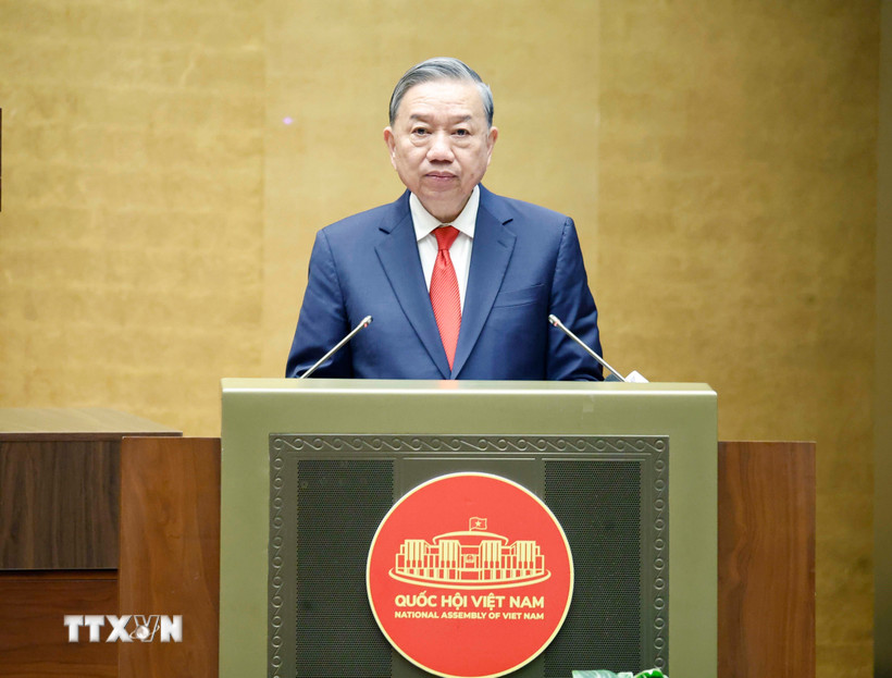 Tổng Bí thư Tô Lâm phát biểu chỉ đạo. (Ảnh: Thống Nhất/TTXVN)