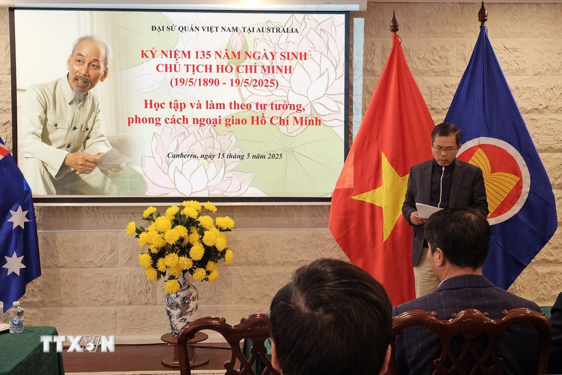 Đại sứ Phạm Hùng Tâm phát biểu tại buổi lễ. (Ảnh: TTXVN phát)