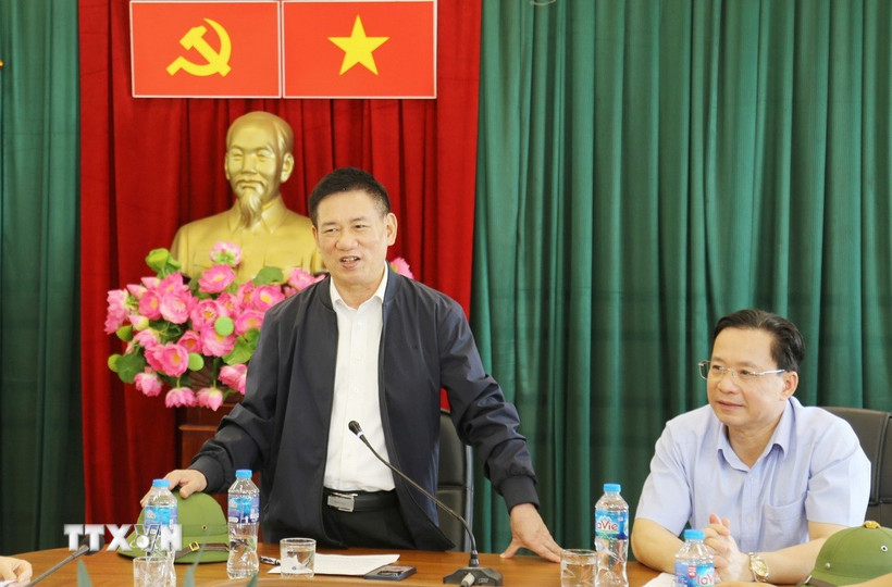 Phó Thủ tướng Chính phủ Hồ Đức Phớc phát biểu tại buổi làm việc. (Ảnh: TTXVN phát)