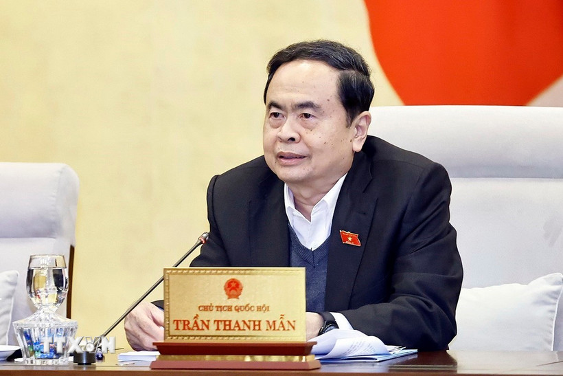 Chủ tịch Quốc hội Trần Thanh Mẫn phát biểu. (Ảnh: Doãn Tấn/TTXVN)