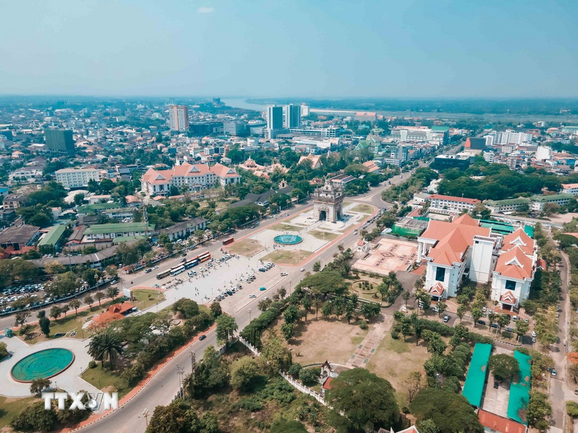 Một góc thủ đô Vientiane của Lào. (Ảnh: Đỗ Bá Thành/TTXVN)