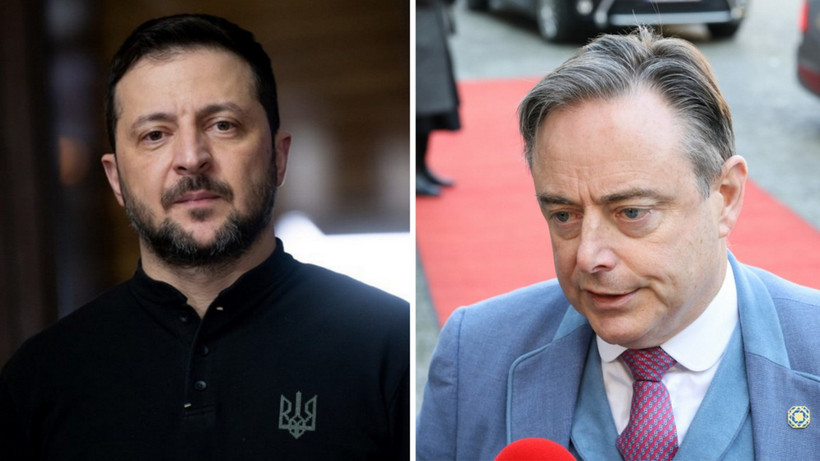 Tổng thống Ukraine Volodymyr Zelenskyy đã mời Thủ tướng Bỉ Bart De Wever (phải) đến thăm Kiev. (Ảnh: AFP)