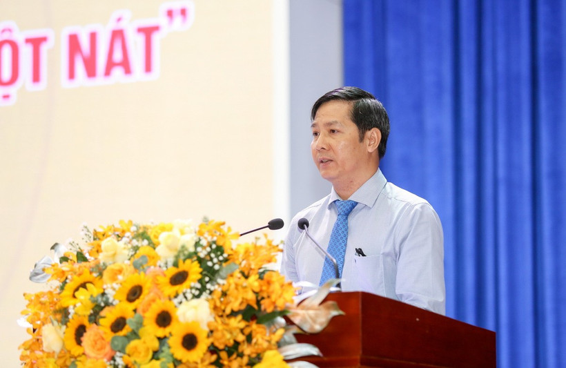 Ông Nguyễn Thành Tâm, Bí thư Tỉnh ủy, Chủ tịch HĐND tỉnh Tây Ninh phát biểu tại lễ phát động. (Ảnh: Giang Phương/TTXVN)