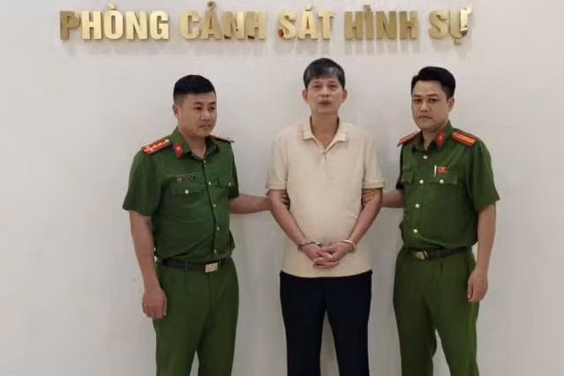 Nguyễn Thế Bằng tại cơ quan Công an. (Ảnh: Công an TP Hà Nội)