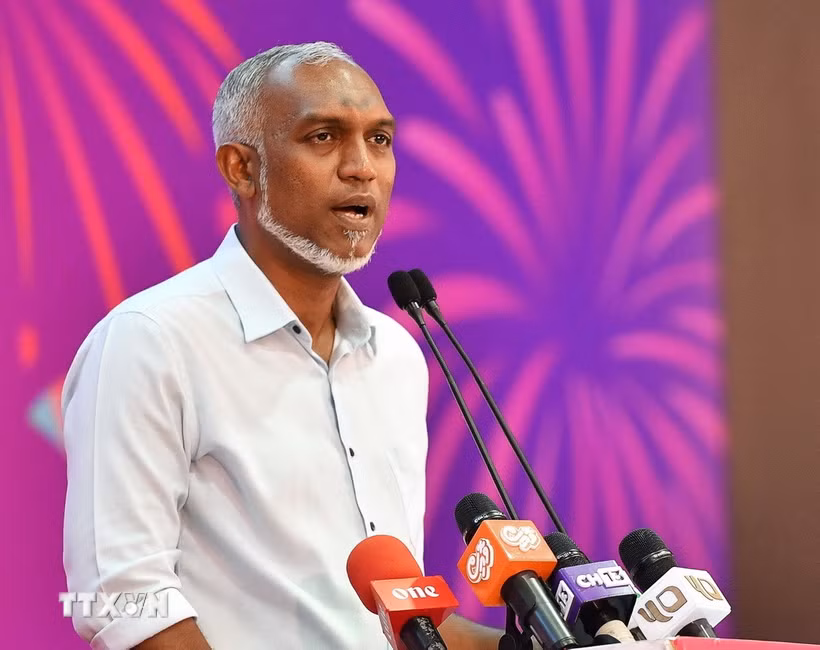 Tổng thống Maldives Mohamed Muizzu. (Ảnh: AFP/TTXVN)