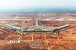 Đại công trường sân bay Long Thành thi công xuyên Tết. (Ảnh: Hồng Đạt/TTXVN)