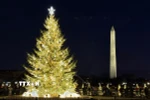 Cây thông Noel Quốc gia Mỹ rực rỡ ánh đèn trong mùa lễ hội, bên cạnh biểu tượng Tháp Bút chì (Washington Monument) nổi tiếng của thủ đô Washington DC. (Ảnh: Ngọc Quang/TTXVN)