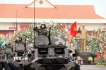 Chương trình duyệt đội hình, đội ngũ lực lượng vũ trang Thành phố Hồ Chí Minh. (Ảnh: Xuân Khu/TTXVN)