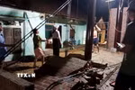 Tại xã Thành Bình Thọ dông lốc, mưa đá lớn làm tốc mái, hư hỏng 193 nhà dân, 1 nhà văn hóa thôn ước tính hơn 6 tỷ đồng. (Ảnh: TTXVN phát)