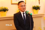 Chủ tịch Hội doanh nhân Việt Nam Canada (VCBA) Bờ Đông, ông Chung Vinh phát biểu. (Ảnh: Trung Dũng/TTXVN)
