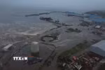 Sóng thần sau động đất gây ngập lụt tại thị trấn Severo-Kurilsk, Nga ngày 30/7/2025. (Ảnh: AA/TTXVN)