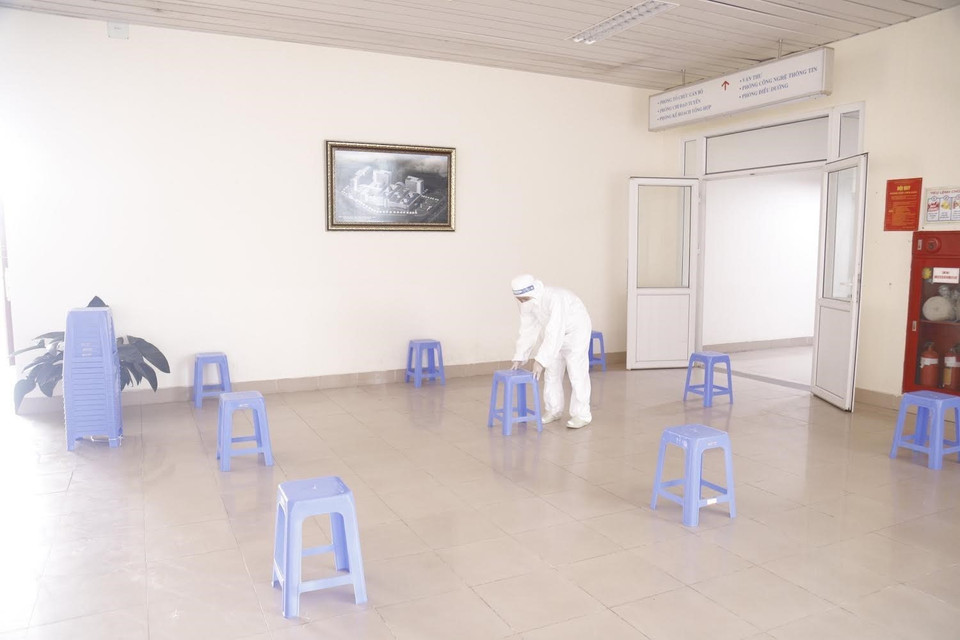 Bệnh viện K nỗ lực hoàn thành công tác bầu cử trong tâm dịch. (Ảnh: TTXVN phát)