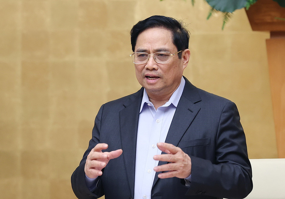 Thủ tướng Phạm Minh Chính kết luận cuộc họp. (Ảnh: Dương Giang/TTXVN)