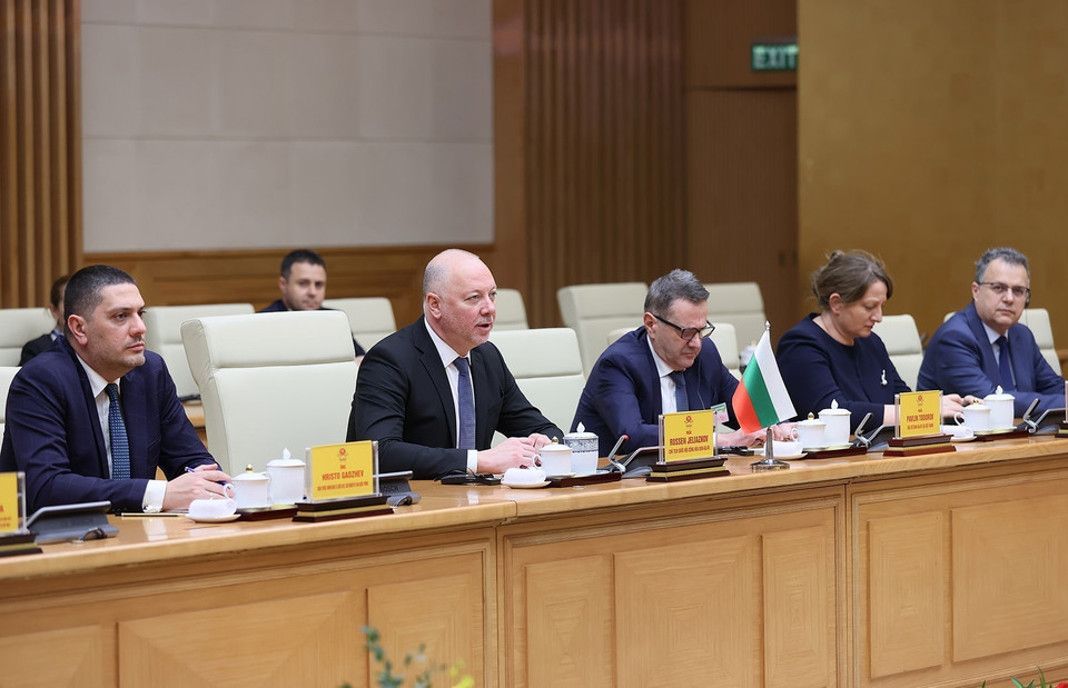 Chủ tịch Quốc hội Bulgaria Rossen Dimitrov Jeliazkov phát biểu. (Ảnh: Dương Giang/TTXVN)