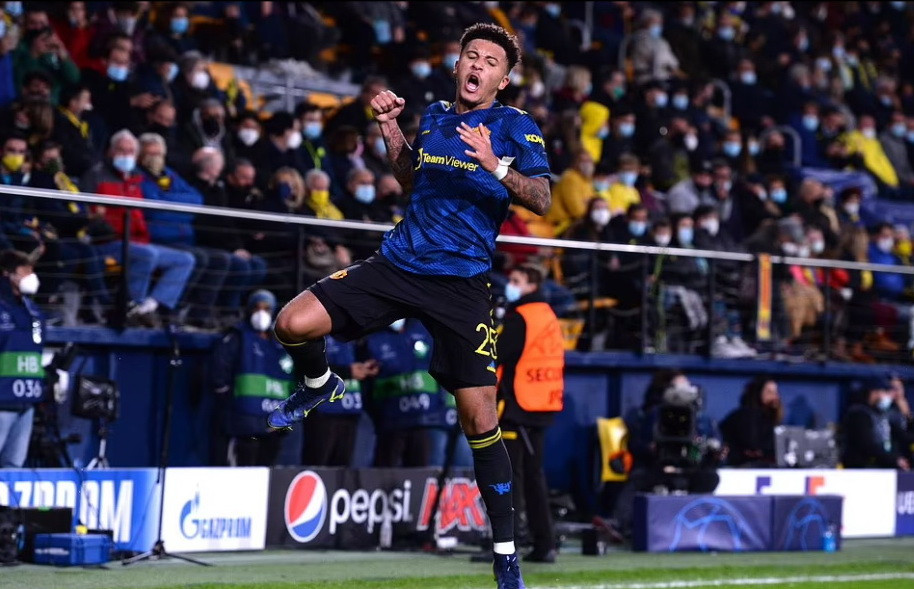 ...Sancho ghi bàn thắng đầu tiên cho Manchester United, để ấn định tỷ số 2-0. (Nguồn: Getty Images)