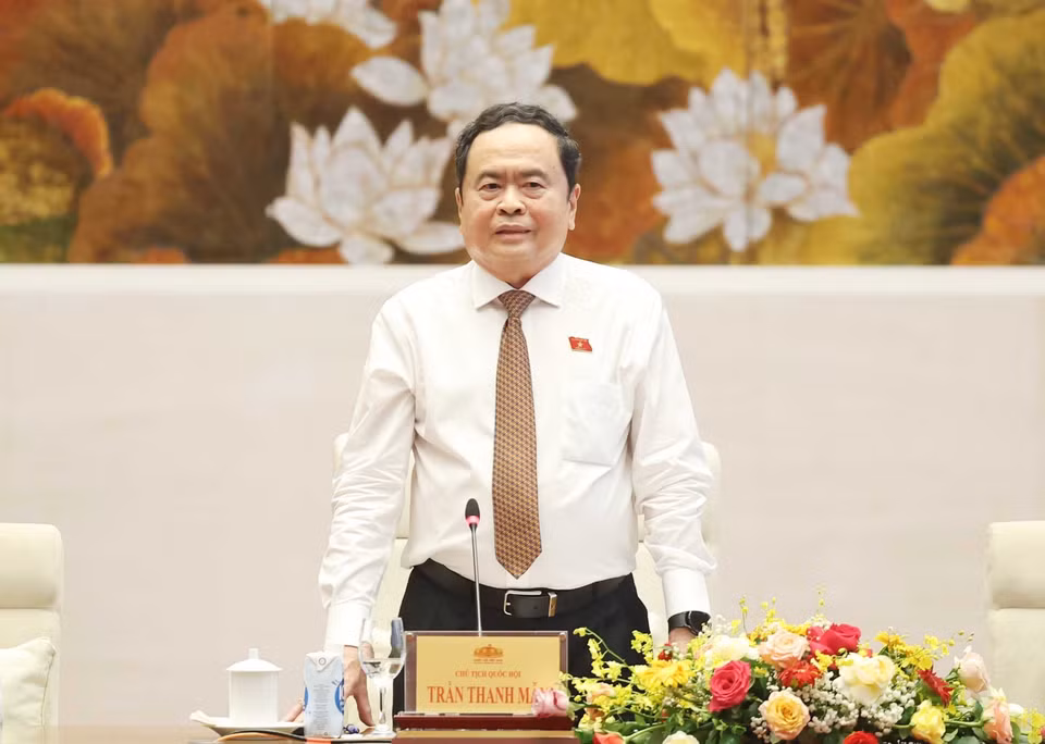 Chủ tịch Quốc hội Trần Thanh Mẫn phát biểu. (Ảnh: Thống Nhất/TTXVN)