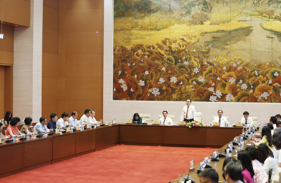 Chủ tịch Quốc hội Trần Thanh Mẫn phát biểu. (Ảnh: Thống Nhất/TTXVN)