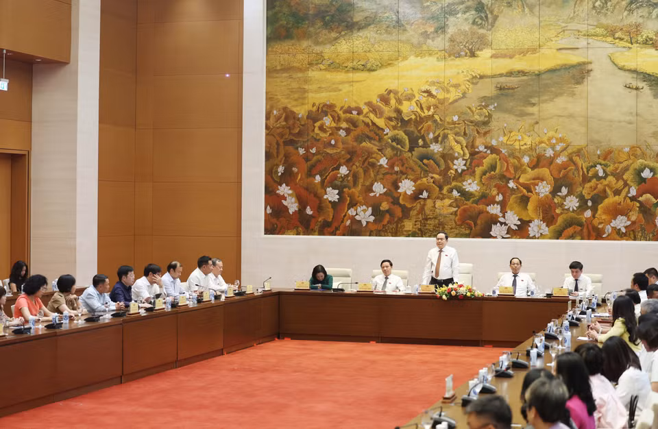 Chủ tịch Quốc hội Trần Thanh Mẫn phát biểu. (Ảnh: Thống Nhất/TTXVN)