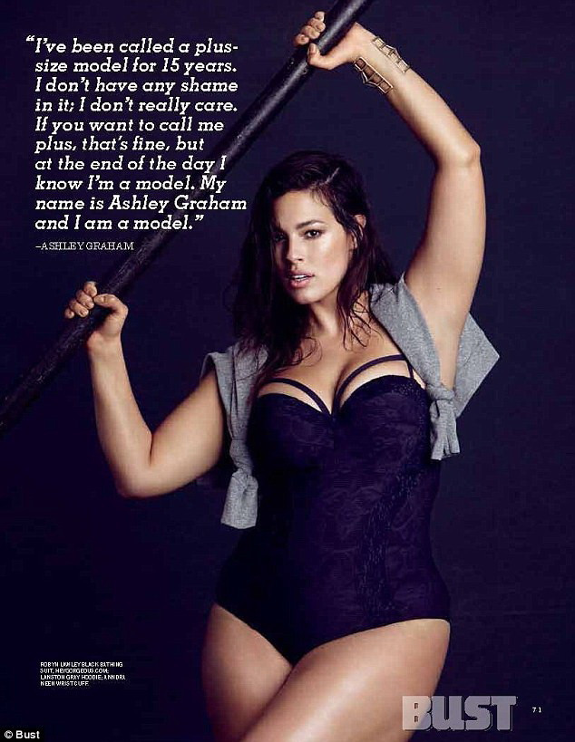 Ashley Graham (ảnh), người mẫu 28 tuổi tới từ Nebraska cho biết cô đã được gọi là "người mẫu ngoại cỡ" suốt 15 năm qua. (Nguồn: Daily Mail)