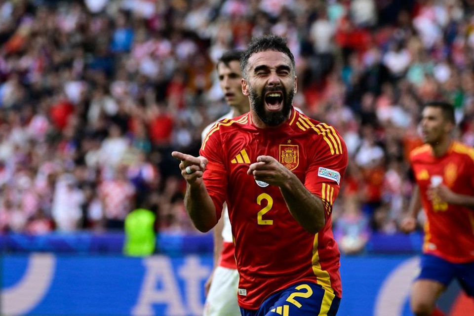 Đây cũng là bàn thắng đầu tiên của Dani Carvajal cho Đội tuyển Tây Ban Nha. (Nguồn: UEFA)
