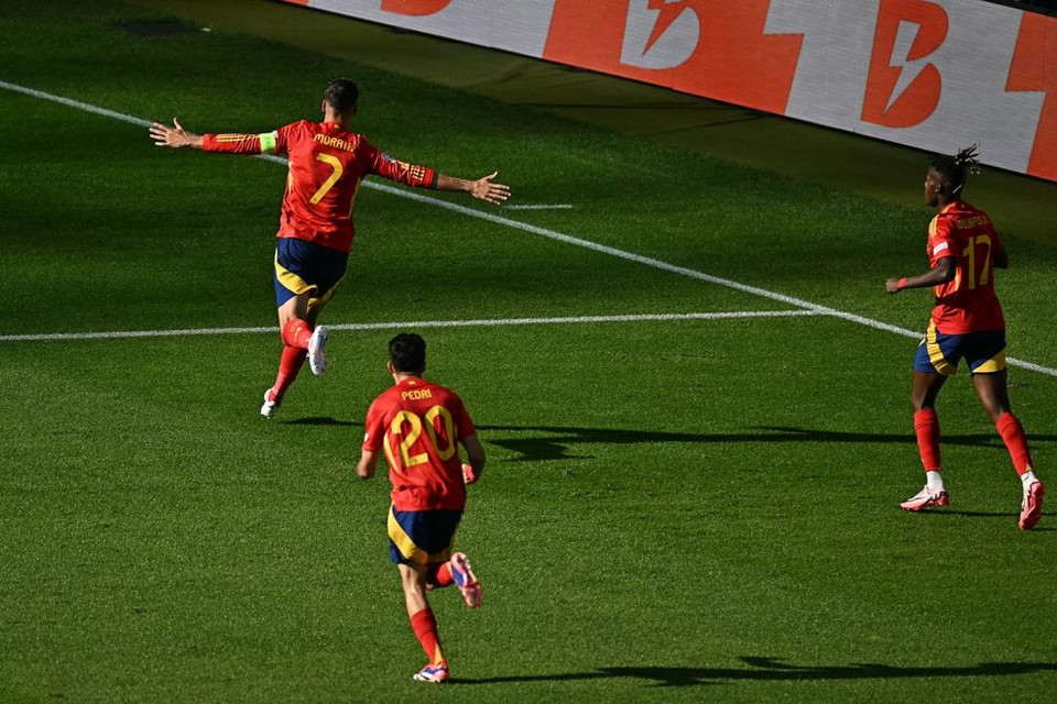 Alvaro Morata là người ghi bàn thắng đầu tiên cho Tây Ban Nha ở EURO 2024. (Nguồn: Getty Images)