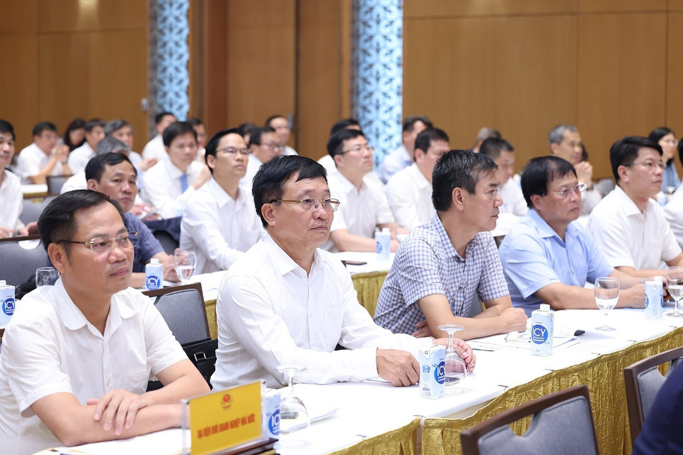Các đại biểu tham dự hội nghị Thủ tướng Chính phủ làm việc với doanh nghiệp nhà nước. (Ảnh: Dương Giang/TTXVN)