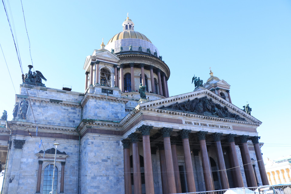 Nhà thờ Chính tòa Thánh Isaac là nhà thờ chính thống ​giáo lớn nhất ở thành phố Saint Petersburg. (Ảnh: Hùng Võ/Vietnam+)