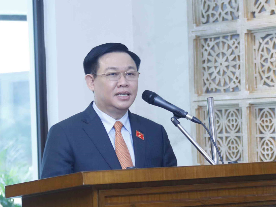 Chủ tịch Quốc hội Vương Đình Huệ phát biểu. (Ảnh: Doãn Tấn/TTXVN)