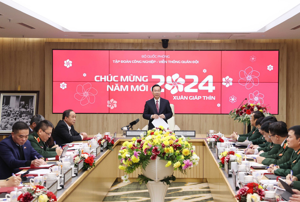 Chủ tịch nước Võ Văn Thưởng phát biểu tại buổi làm việc. (Ảnh: Thống Nhất/TTXVN)