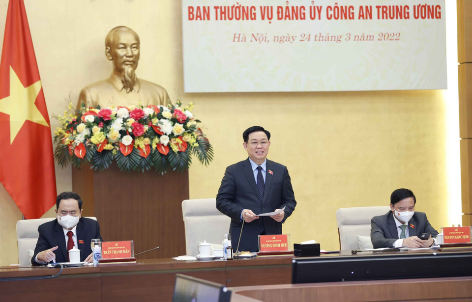 Chủ tịch Quốc hội Vương Đình Huệ phát biểu. (Ảnh: Doãn Tấn/TTXVN)