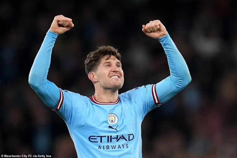 Niềm vui của John Stones sau khi lập công. (Nguồn: Getty Images)