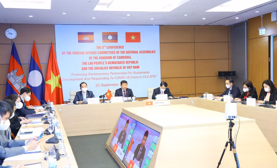 Hình ảnh Chủ nhiệm Ủy ban Đối ngoại của Quốc hội Việt Nam Vũ Hải Hà phát biểu.(Ảnh: Nguyễn Điệp/TTXVN)