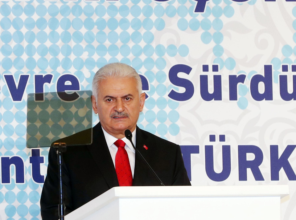 Chủ tịch Quốc hội Thổ Nhĩ Kỳ Binali Yidirim phát biểu khai mạc. (Ảnh: Trọng Đức/TTXVN)