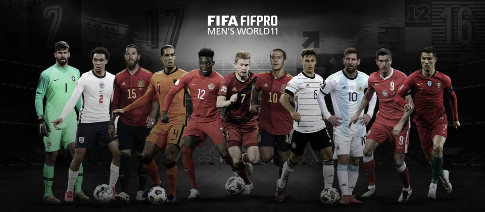 Đội hình 11 cầu thủ nam hay nhất năm.