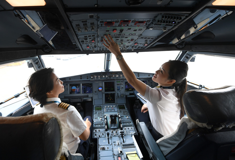 Chuyến bay này mang số hiệu VN211, chặng Hà Nội-Thành phố Hồ Chí Minh. (Ảnh: PV/Vietnam+)