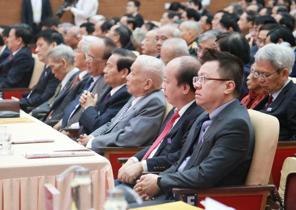 Phó Tổng Giám đốc Thông tấn xã Việt Nam Lê Quốc Minh dự Đại hội đại biểu Đảng bộ tỉnh Nghệ An lần thứ XIX, nhiệm kỳ 2020-2025. (Ảnh: Nguyễn Oanh/TTXVN)