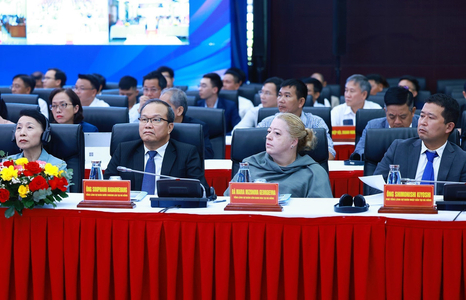 Các đại biểu tham dự Hội nghị triển khai Nghị quyết số 136 của Quốc hội về phát triển thành phố Đà Nẵng. (Ảnh: Dương Giang/TTXVN)
