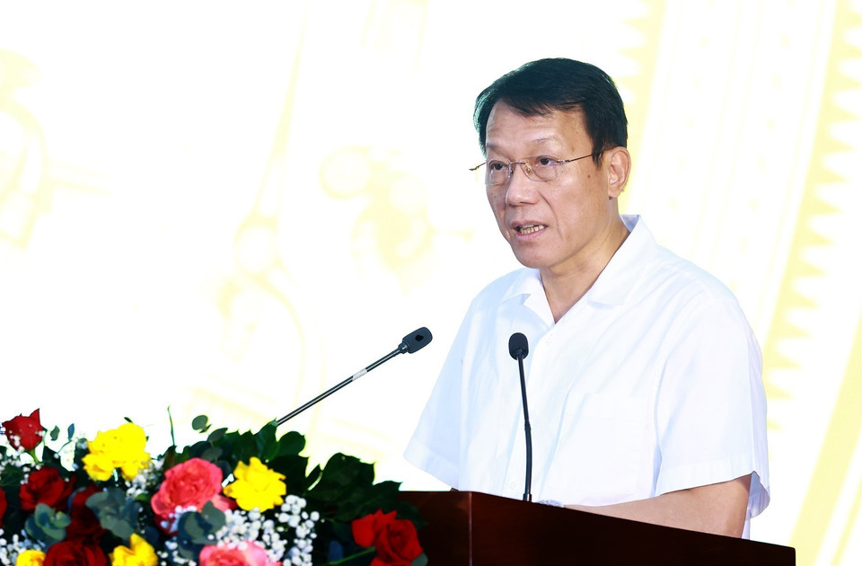 Bộ trưởng Bộ Công an Lương Tam Quang phát biểu. (Ảnh: Dương Giang/TTXVN)