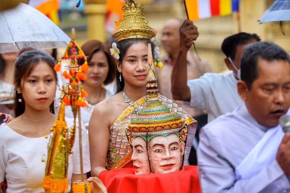 Tượng thần Mara Prưm - Biểu tượng tín ngưỡng của người Khmer. (Ảnh: Tuấn Đức/TTXVN) 