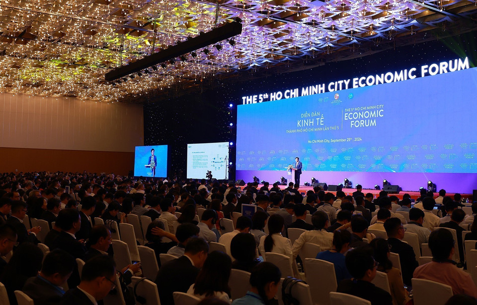 Quang cảnh Diễn đàn Kinh tế Thành phố Hồ Chí Minh lần thứ 5 năm 2024. (Ảnh: Dương Giang/TTXVN)