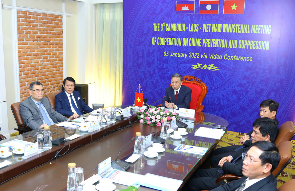 Đại tướng Tô Lâm, Bộ trưởng Bộ Công an phát biểu. (Ảnh: Văn Điệp/TTXVN)