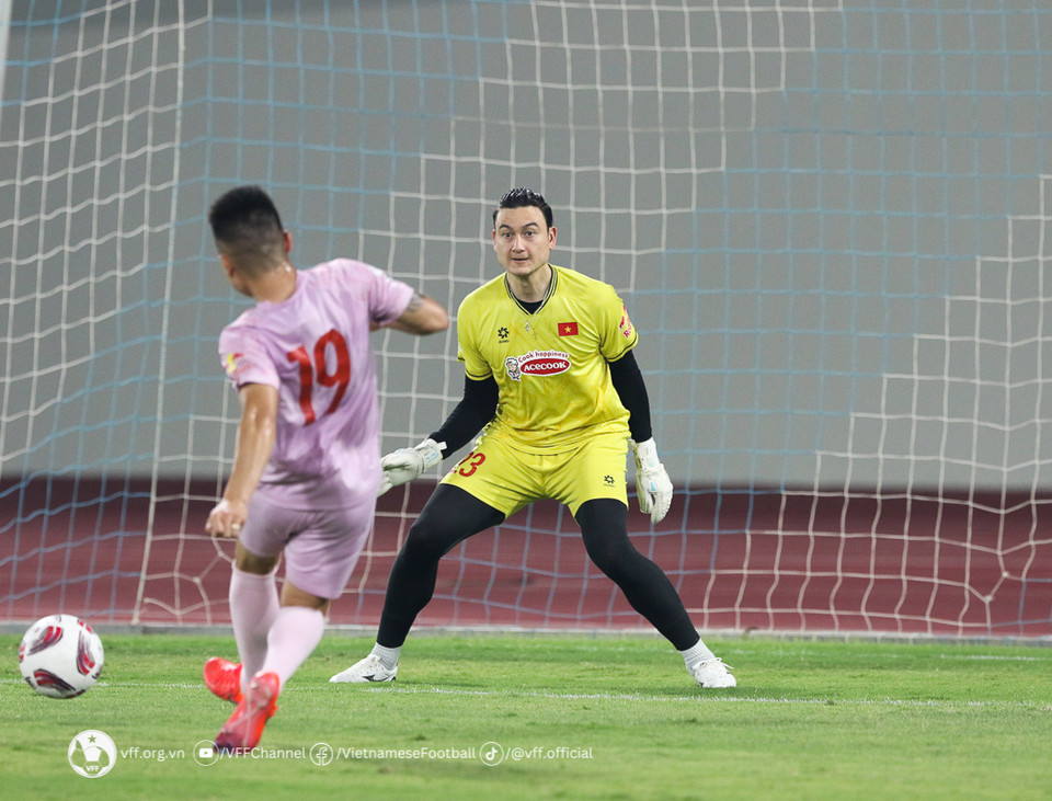 Ở trận đấu tới gặp Iraq, thủ môn Đặng Văn Lâm nhiều khả năng sẽ tiếp tục được lựa chọn. (Nguồn: VFF)