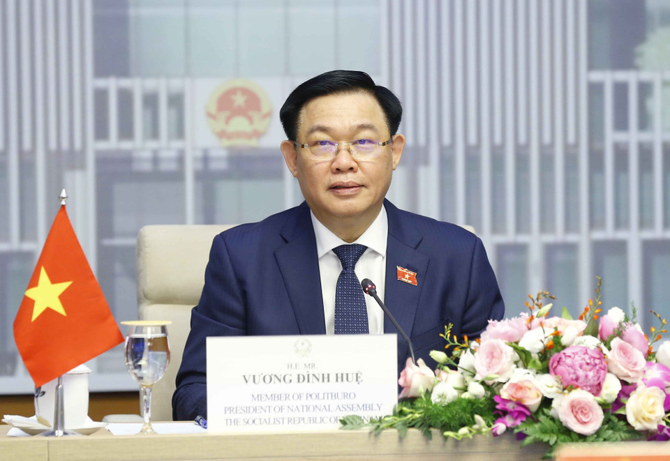 Chủ tịch Quốc hội Vương Đình Huệ phát biểu. (Ảnh: Doãn Tấn/TTXVN)