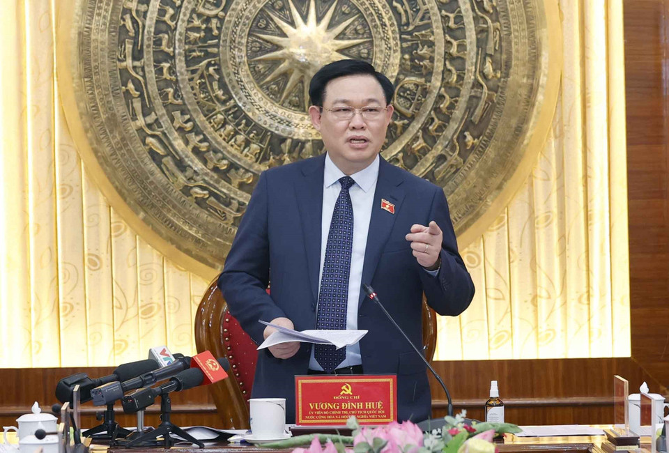 Chủ tịch Quốc hội Vương Đình Huệ phát biểu. (Ảnh: Doãn Tấn/TTXVN)