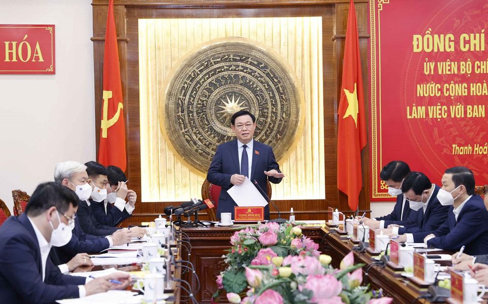 Chủ tịch Quốc hội Vương Đình Huệ phát biểu. (Ảnh: Doãn Tấn/TTXVN)