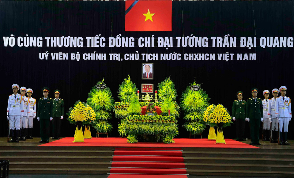 Nhà tang lễ quốc gia, số 5 Trần Thánh Tông (Hà Nội), nơi tổ chức Quốc tang Chủ tịch nước Trần Đại Quang.( Ảnh: TTXVN)