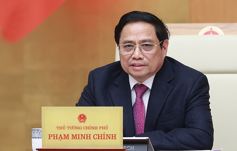 Thủ tướng Phạm Minh Chính chủ trì phiên họp. (Ảnh: Dương Giang/TTXVN)