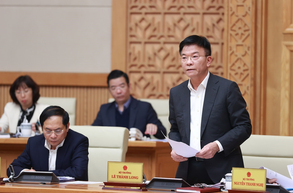 Bộ trưởng Bộ Tư pháp Lê Thành Long phát biểu. (Ảnh: Dương Giang/TTXVN)