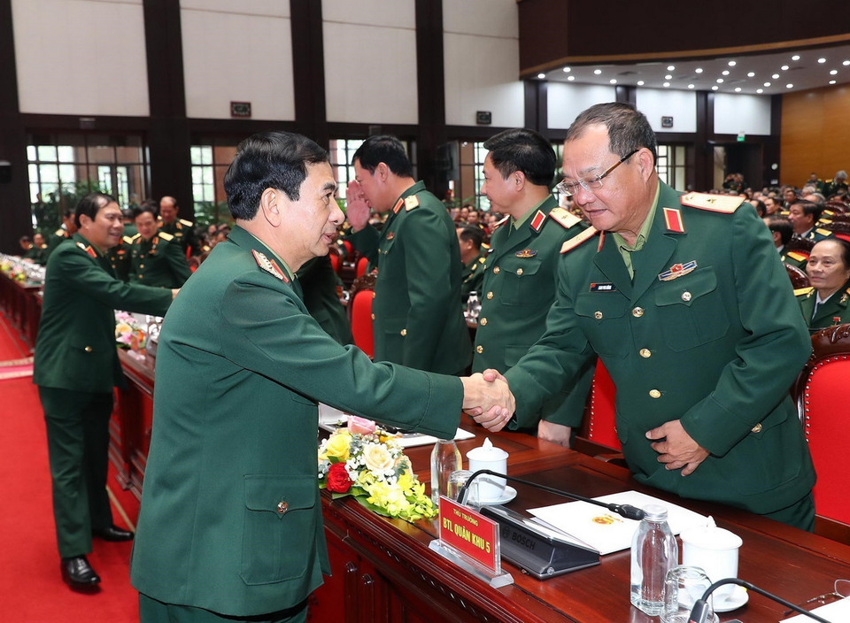 Đại tướng, Bộ trưởng Quốc phòng Phan Văn Giang và các đại biểu. (Ảnh: Trọng Đức/TTXVN)