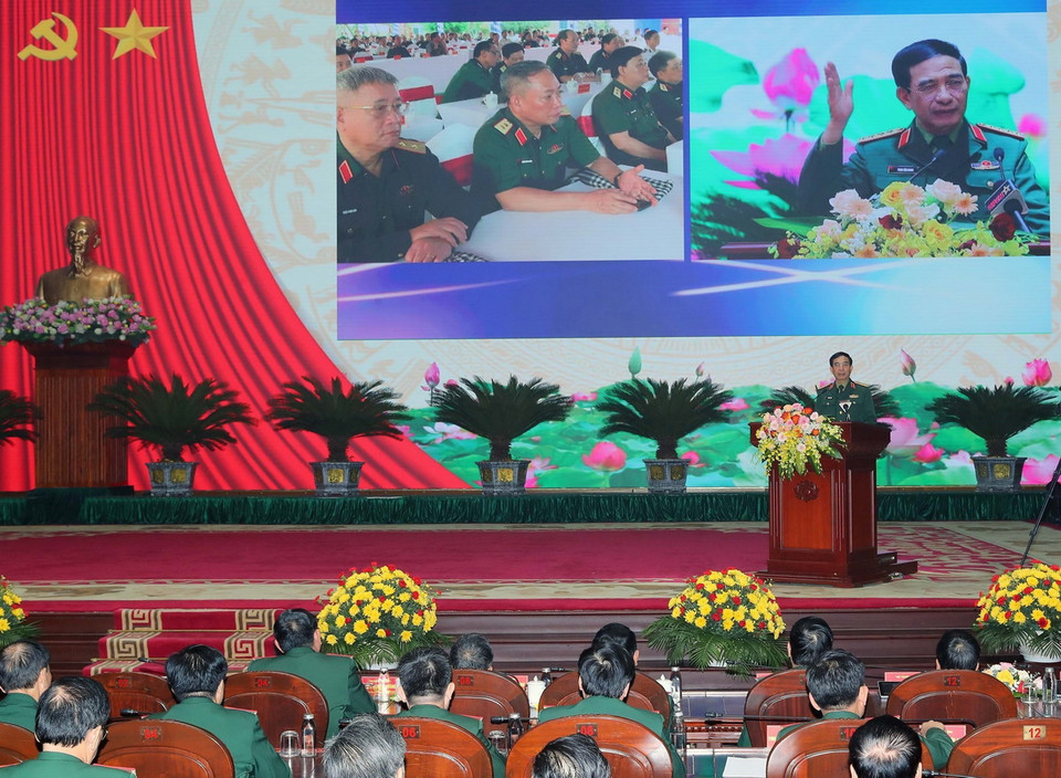 Đại tướng, Bộ trưởng Quốc phòng Phan Văn Giang phát biểu. (Ảnh: Trọng Đức/TTXVN)